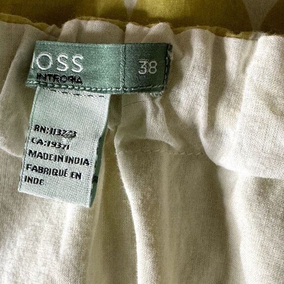 Hoss Intropia Blouse Top Polka Dot Bow Green Beige 38 US S M bv - Picture 6 of 7